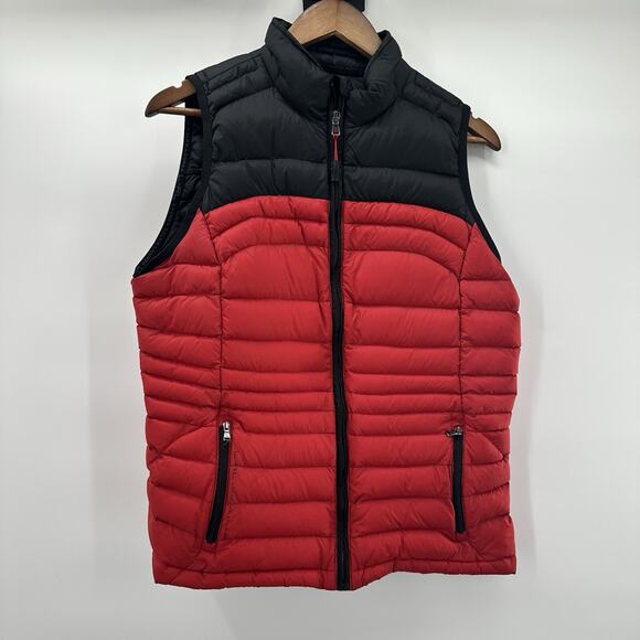 Ralph Lauren Vest Womens Large Red Down Filled Ski Insulated Puffer Zip - Picture 1 of 9